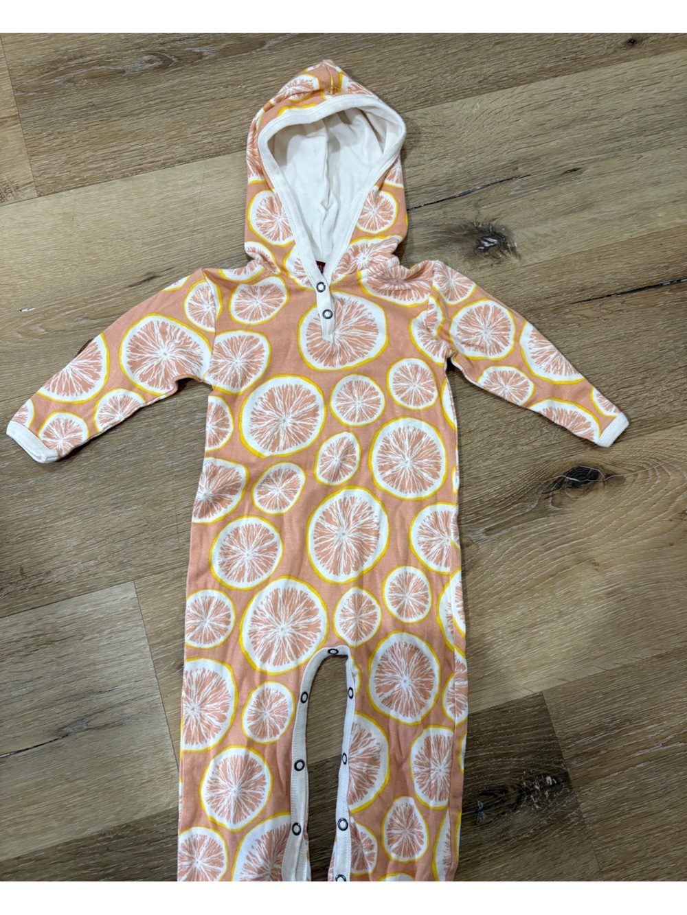 Milkbarn Grapefruit Citrus Hooded One-Piece Footie